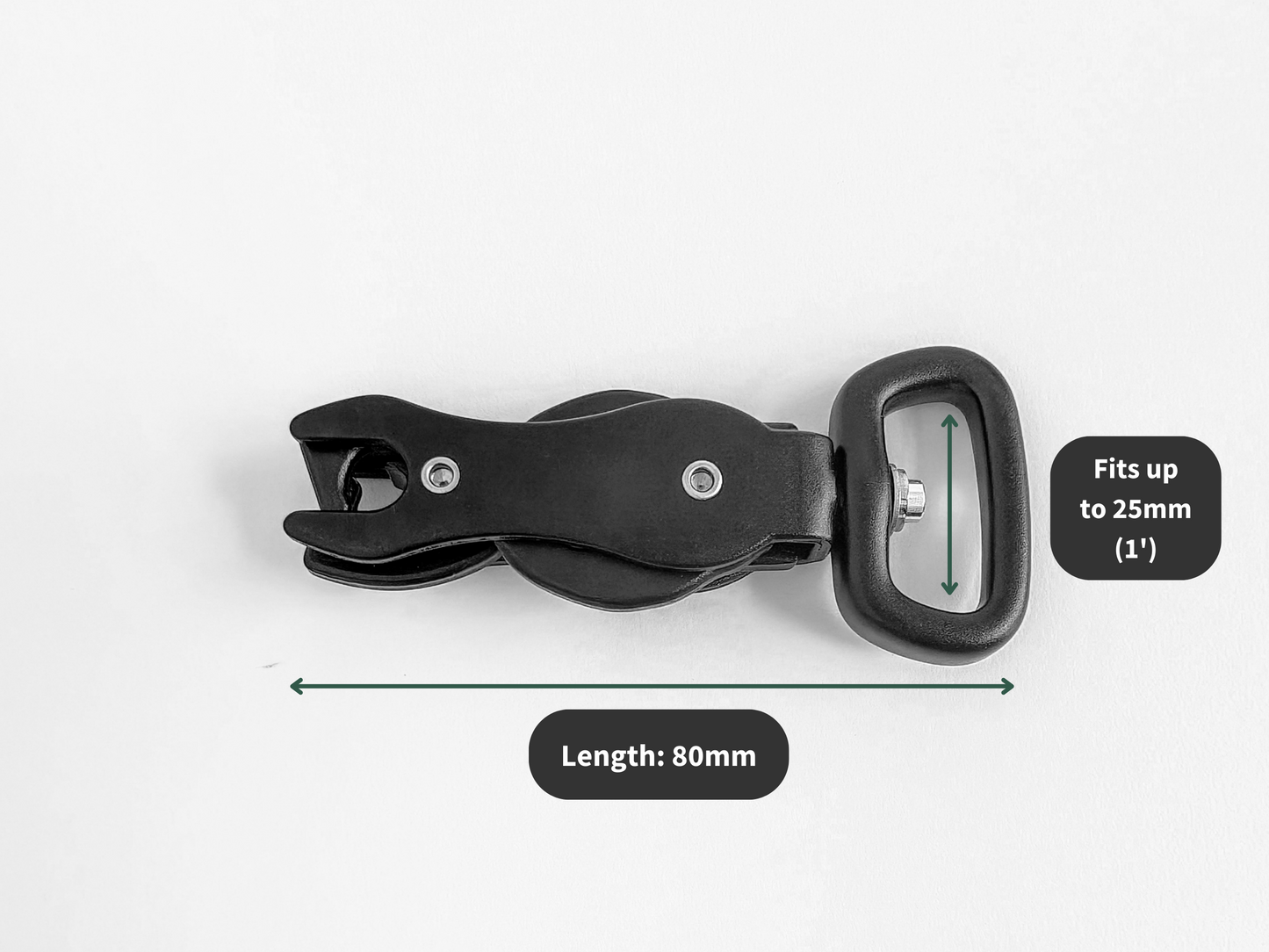 One-handed Scissor Snap Hook Clip Clasp (Matte Black)